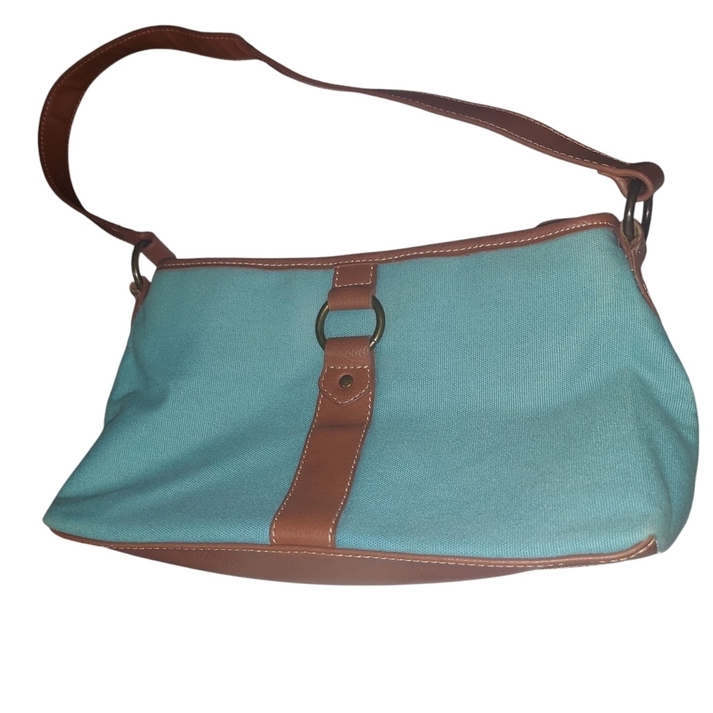 Jamaica Bay Teal Canvas Shoulder Bag - Picture 13 of 15